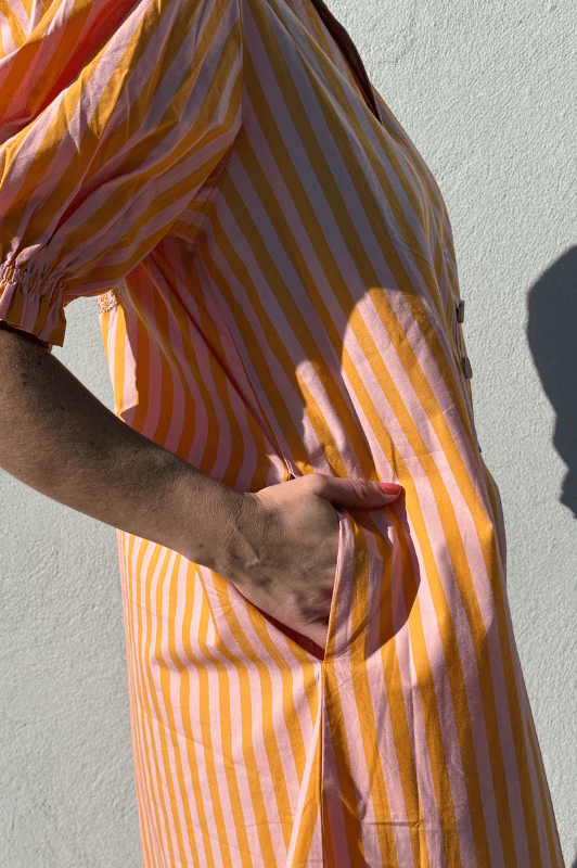 Gaspar Tunø dress | Orange strib I Dresslab