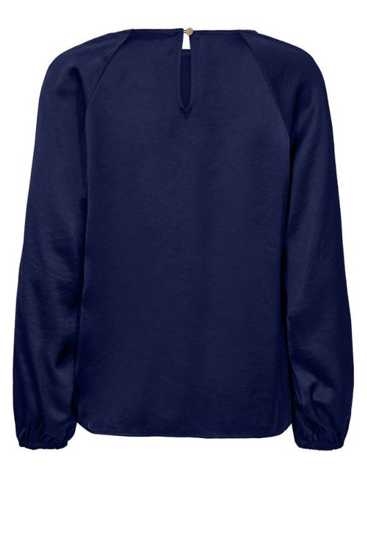 Freequent Dove bluse I Blå skjortebluse i satinlook