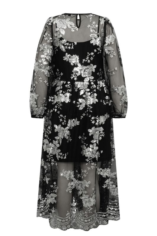 A-View Estelle dress I Tylkjole i sort med sølv pallietter