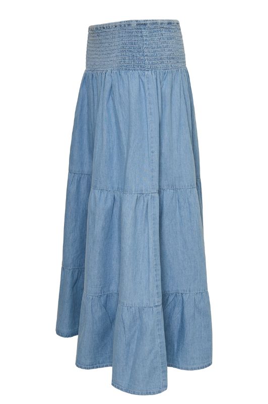 Ofelia Dala skirt | Tynd jeans nederdel i lys den I Dresslab