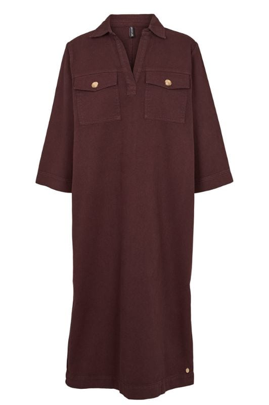 Prepair Vivian dress | Bordeaux denimkjole i maxilængde