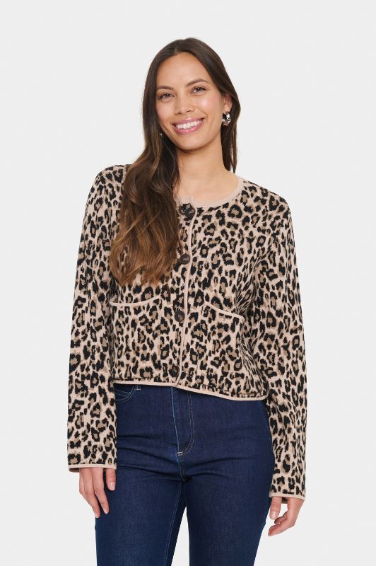 Saint Tropez Lydia cardigan | Strikket leopard