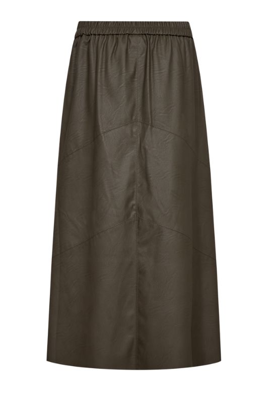 Freequent Harley skirt | Imiteret skind nederdel i mørk sand