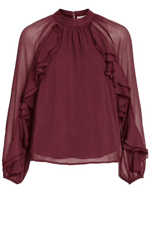 VILA Vibinna top | Chiffon top i bordeaux