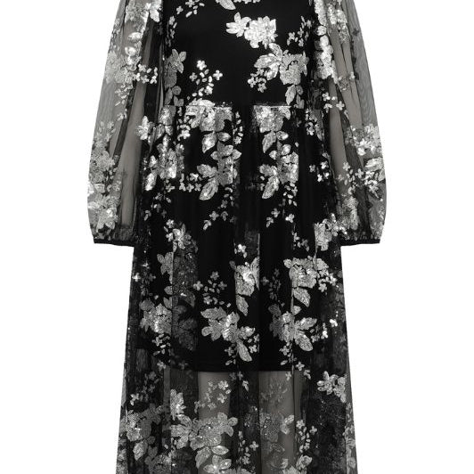 A-View Estelle dress I Tylkjole i sort med sølv pallietter
