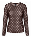 Luxzuz Dot mesh t-shirt I Brun prikket meshbluse