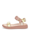 Woden Line sandal | Damesandal Taupe multi