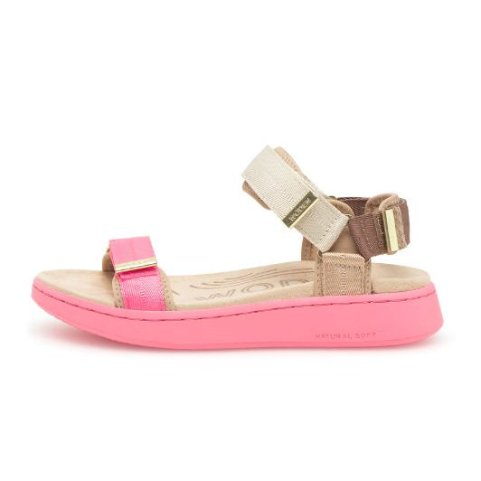 Woden Line sandal | Damesandal tricolor raspberry
