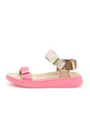 Woden Line sandal | Damesandal tricolor raspberry