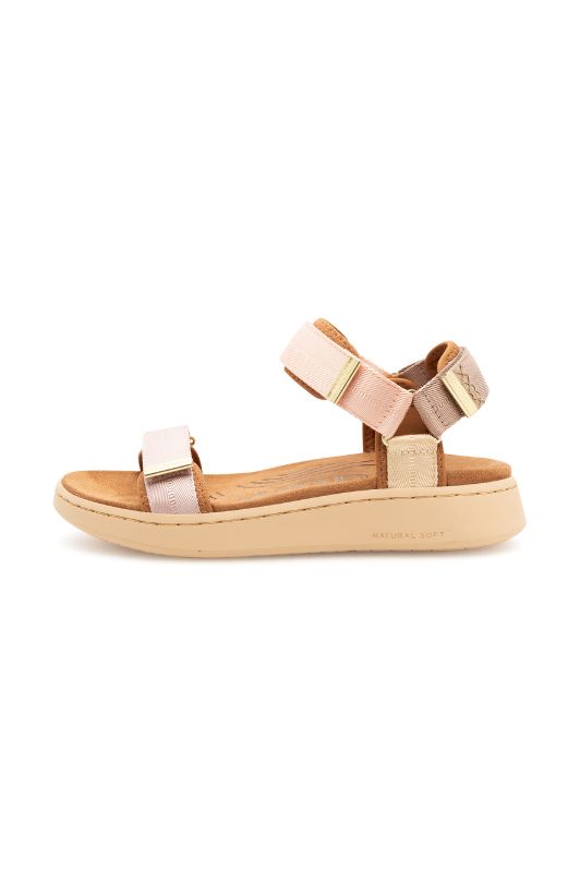 Woden Line sandal | Damesandal blush multi
