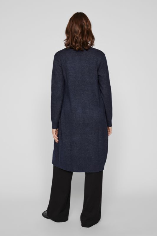 VILA Viril Cardigan lang | Lækker blød strikcardigan i navy
