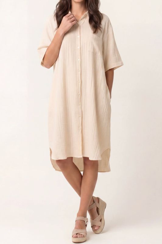 Studio West dress I Sommerkjole gennemknappet i creme