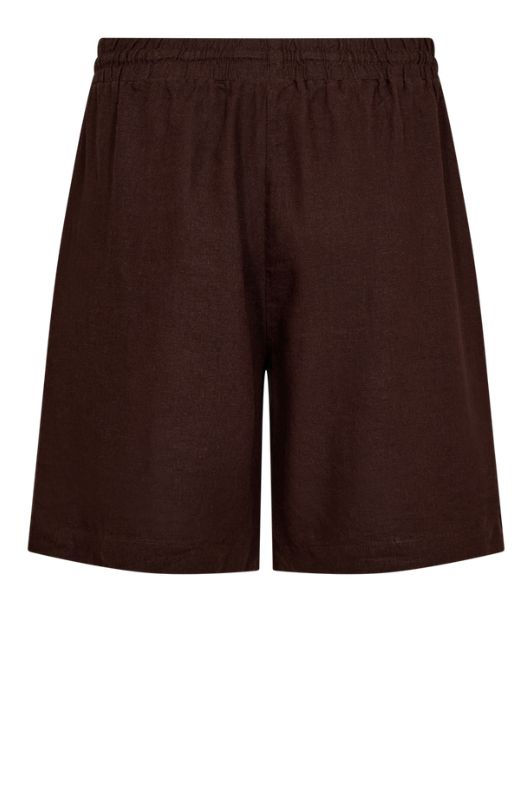 Freequent Shorts | Brune hørshorts med lommer I Dresslab