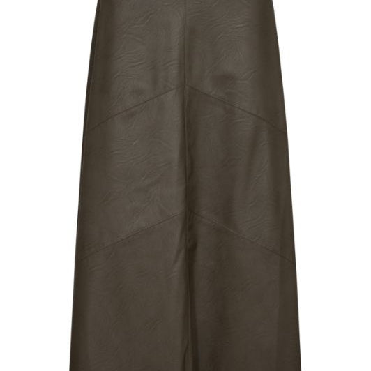 Freequent Harley skirt | Imiteret skind nederdel i mørk sand