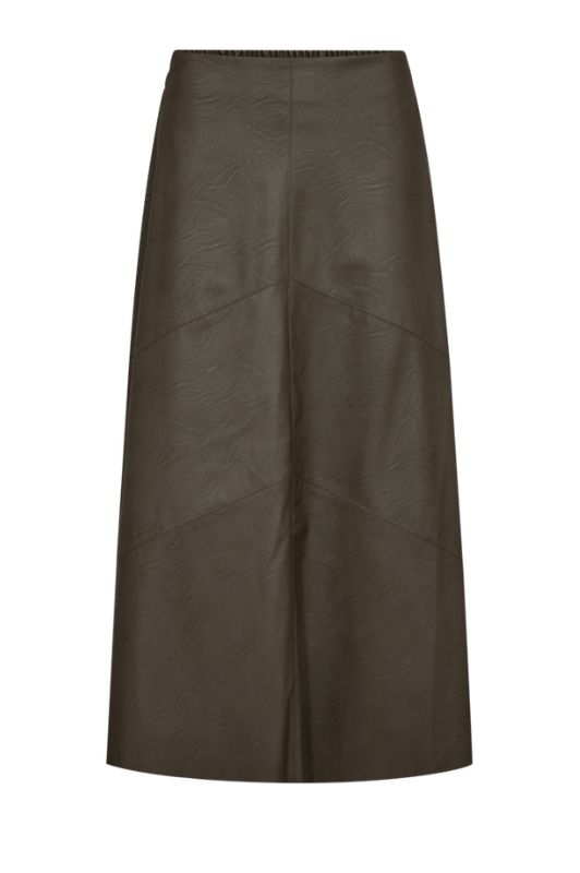 Freequent Harley skirt | Imiteret skind nederdel i mørk sand