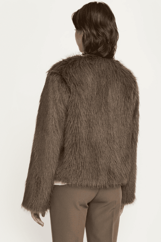Soft Rebels Estelle brun jakke I Morel faux fur jacket