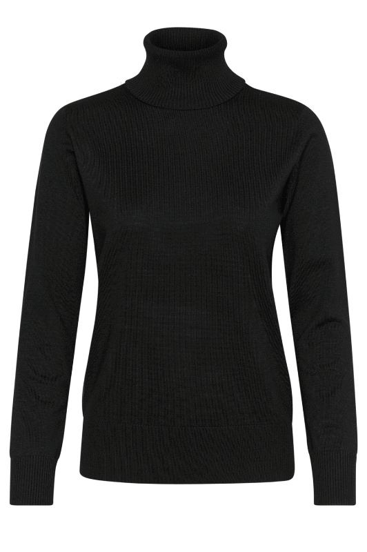 Saint Tropez Mila strik | Strikket rullekrave pullover I Sort