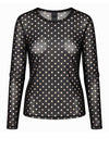 Luxzuz Dot mesh t-shirt I Sort prikket meshbluse