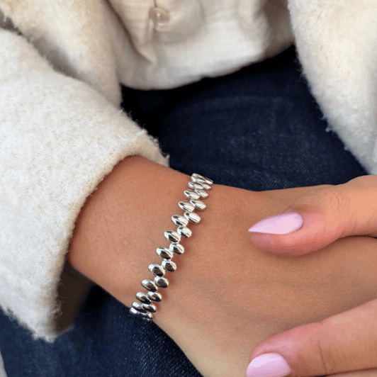 Atelier Paris I Regulérbar armbånd dråbe sølv look