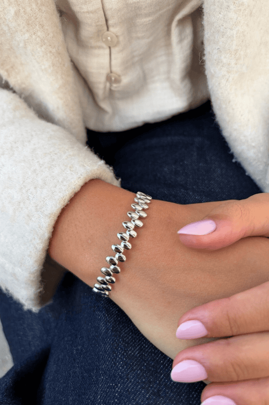 Atelier Paris I Regulérbar armbånd dråbe sølv look