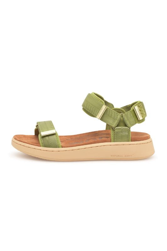 Woden Line sandal | Damesandal bambus green