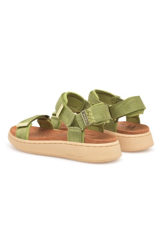 Woden Line sandal | Damesandal bambus green
