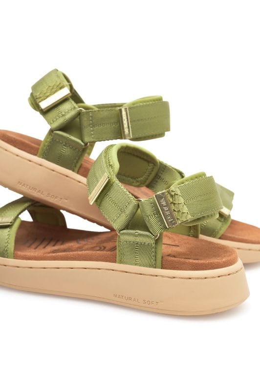 Woden Line sandal | Damesandal bambus green
