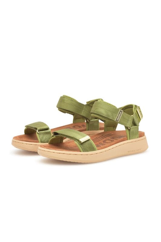 Woden Line sandal | Damesandal bambus green