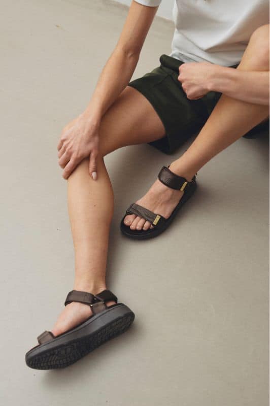 Woden Line sandal | Damesandal chocolate