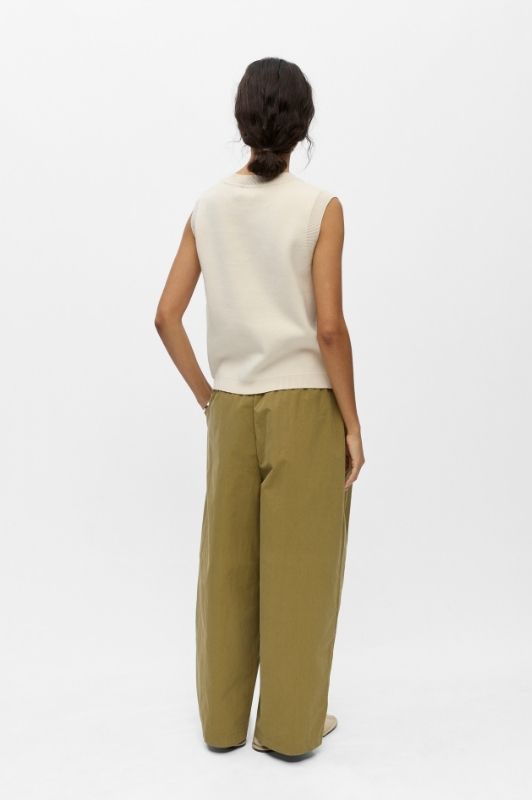 Object Yuki strikket cremefarvet top med burnout effekt I Dresslab