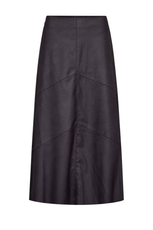 Freequent Harley skirt | Imiteret skind nederdel i aubergine