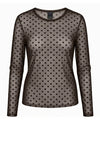 Luxzuz Dot mesh t-shirt I Mørkebrun prikket meshbluse