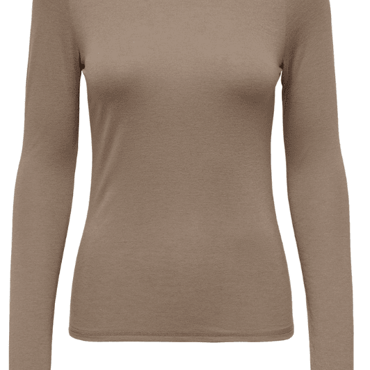 JDY Suma basis top | Langærmet uld t-shirt I Sandmelange
