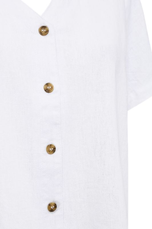Freequent Lava shirt | Kortærmet hørskjorte i hvid I Dresslab