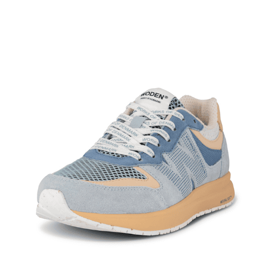 Woden Rigmor open mesh leather sneakers | Ice blue