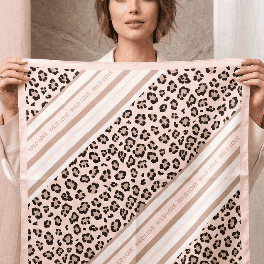 Atelier Paris I Coolt leopard tørklæde med rosa I Dresslab