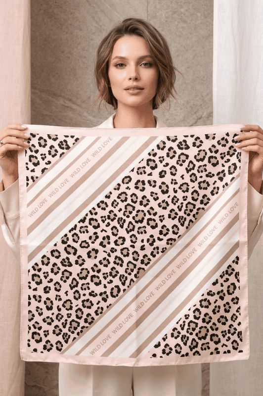 Atelier Paris I Coolt leopard tørklæde med rosa I Dresslab