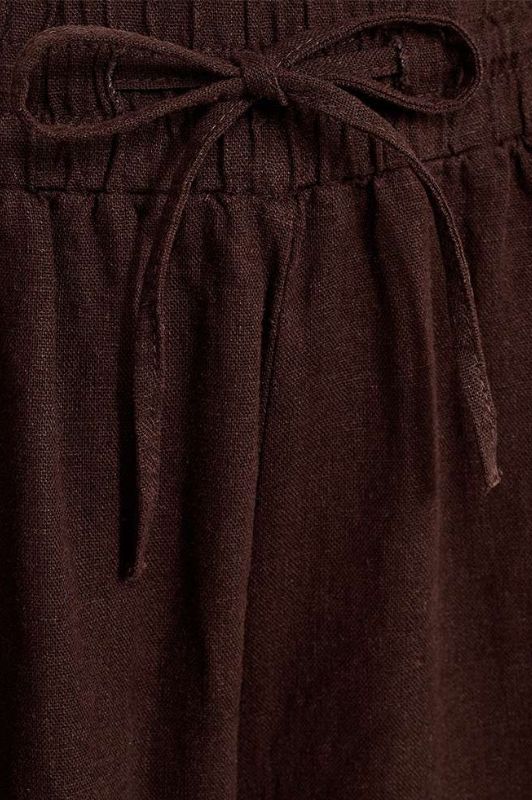 Freequent Shorts | Brune hørshorts med lommer I Dresslab