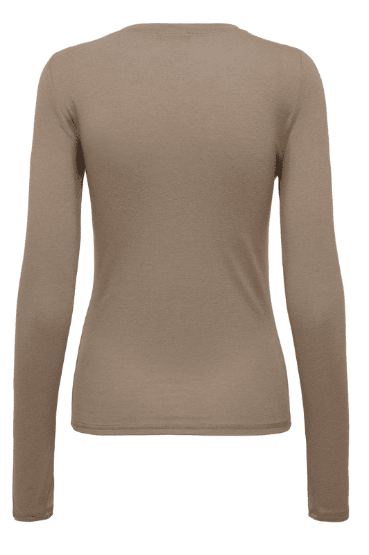 JDY Suma basis top | Langærmet uld t-shirt I Sandmelange