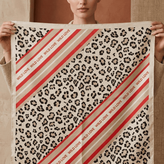 Atelier Paris I Coolt leopard tørklæde med rødt I Dresslab
