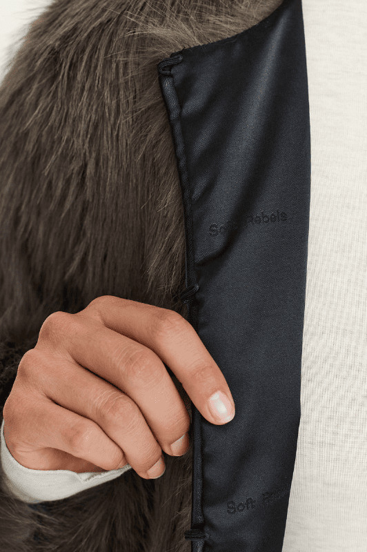 Soft Rebels Estelle brun jakke I Morel faux fur jacket