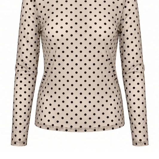 Luxzuz Dot mesh t-shirt I Offwhite prikket meshbluse