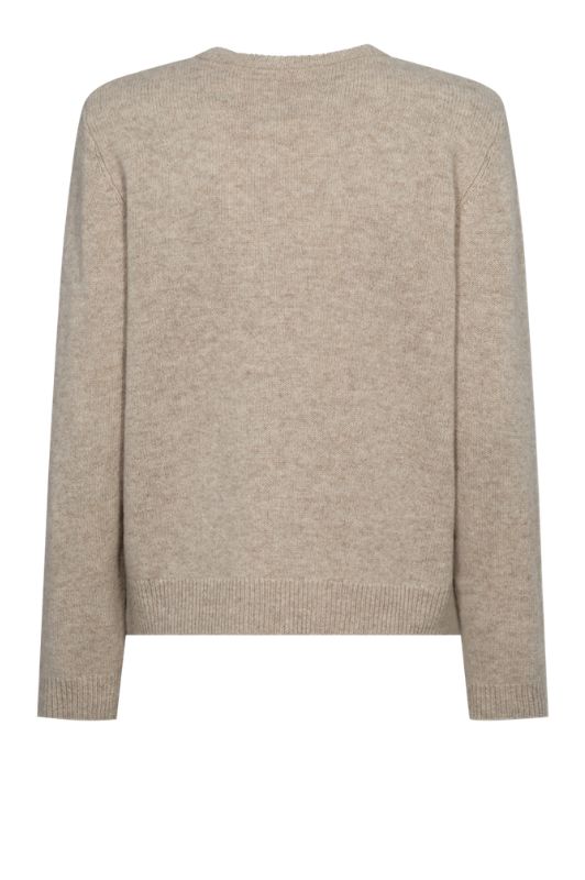 FreeQuent Winka strik pulli i lys sand melange