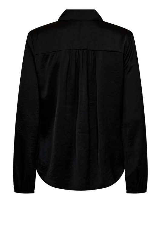 Freequent Dove bluse I Sort skjortebluse i satinlook