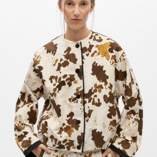 Object Molina bomber jacket I Kort jakke med splash brunt print