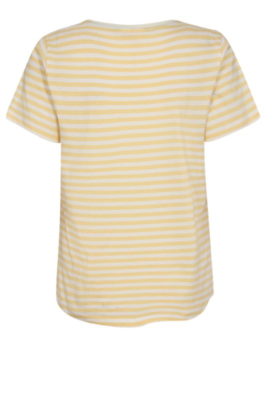 FreeQuent Mian t-shirt | Gul og hvidstribet sommer tee