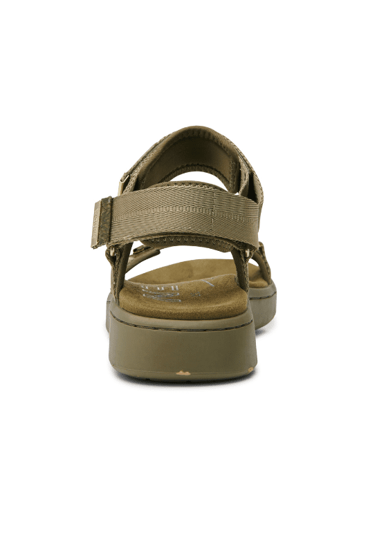 Woden Line sandal | Damesandal i olivengrøn I Natural Soft sål