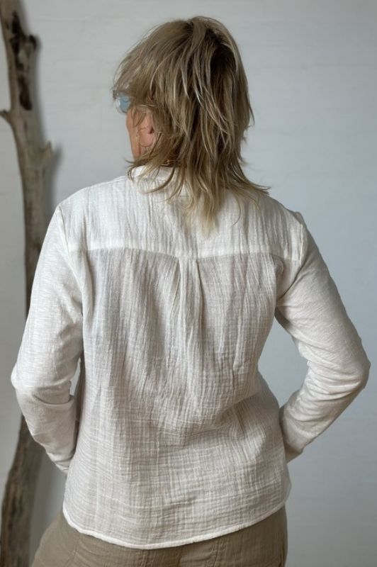 Gaspar Palermo shirt I Hvid bluse i blødt bomuld