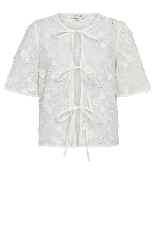 A-View Rosamarie cardigan I Hvid broderie anglaise I Dresslab
