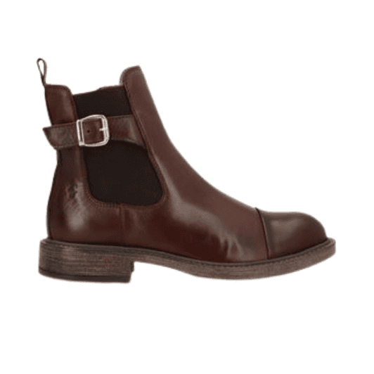 Shoedesign Copenhagen Beatrice skindstøvle i mørkebrun med spænde